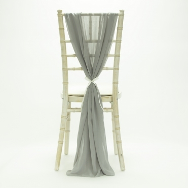 Bespoke Made to Order Chiffon Vertical Drape Silver