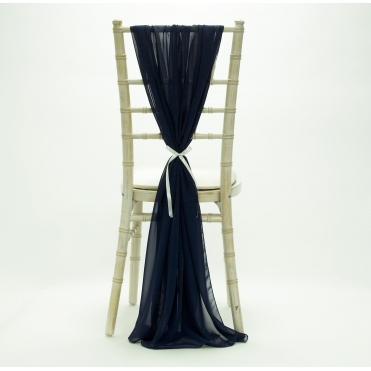Bespoke Made to Order Chiffon Vertical Drape Space Blue