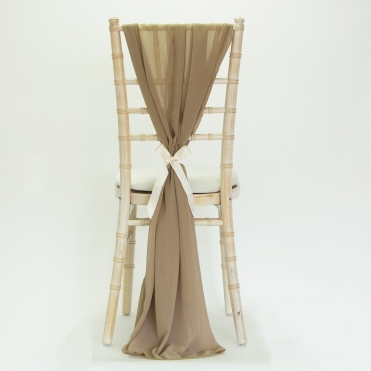 Bespoke Made to Order Chiffon Vertical Drape Toffee