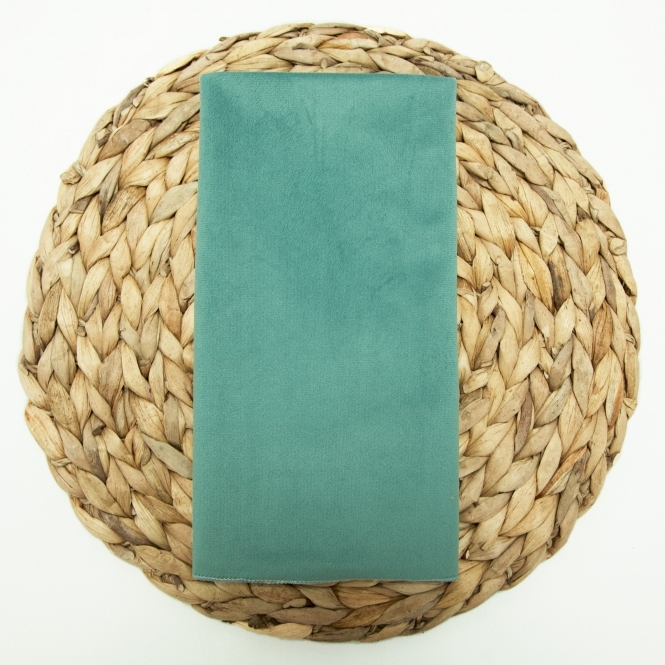 Bespoke Plain Velvet Napkin Duck Egg Blue