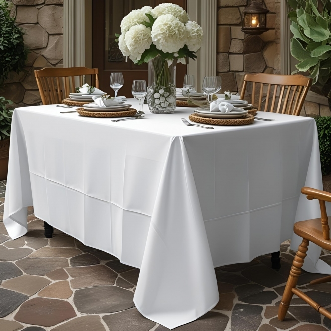 Bespoke Polyester Tablecloth 90 x 144 White