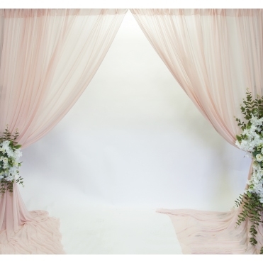 Bespoke Soft Pink Chiffon Wedding Arch Curtain 3m x 4m