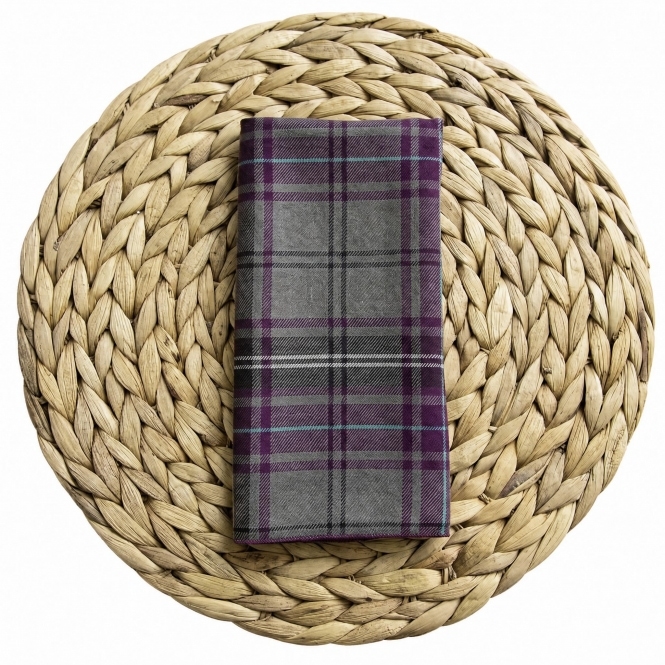 Bespoke Tartan Napkin Grey/Purple