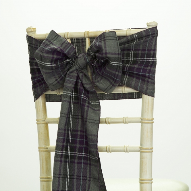 Bespoke Tartan Sash Grey/Purple