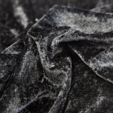 Black Crushed Velvet Fabric 150cm