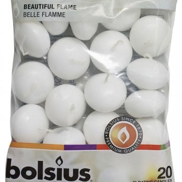 Bolsius Floating Candles White 20 Pack