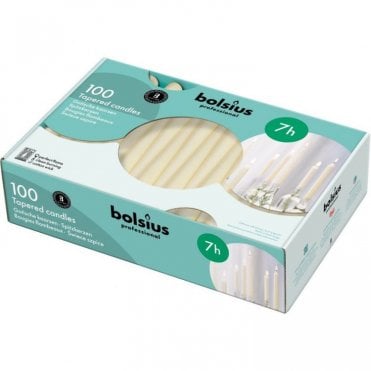 Bolsius Tapered Candles - Ivory 100 Pack