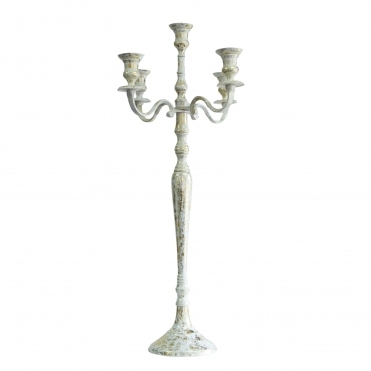 Candelabra 5 Arm 80cm White/Gold 80165