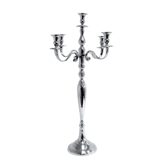 Candelabra 5 Arm Silver 80cm