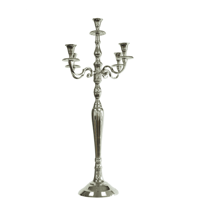 Candelabra 5 Arm Silver 80cm Parisian Range