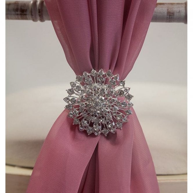 Diamante Flower Brooch 6 Pack