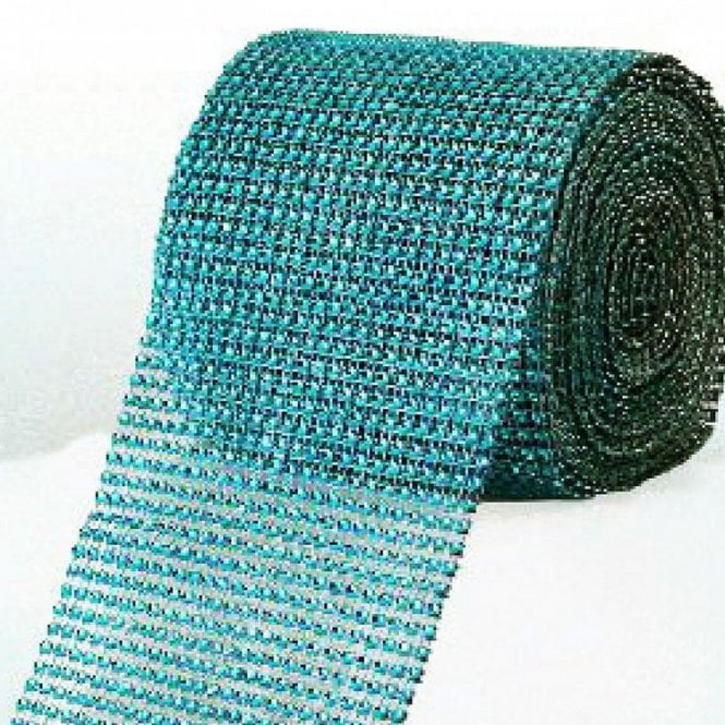Diamante Mesh Rolls Teal