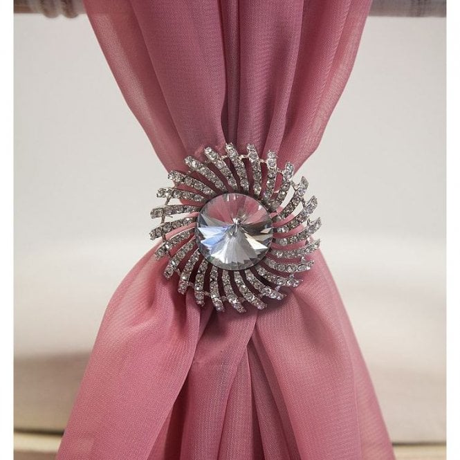 Diamante Sun Brooch Silver M5545 6 Pack