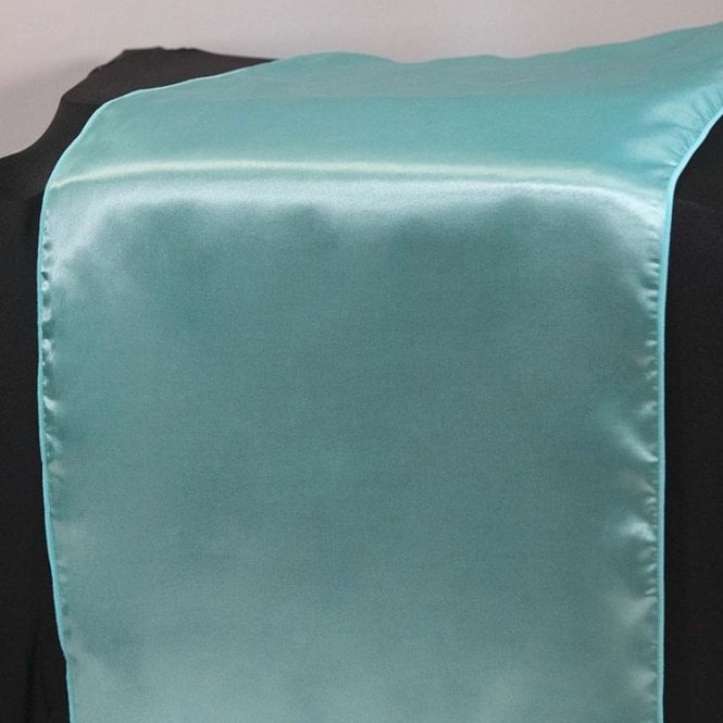 Satin Table Runner Aqua