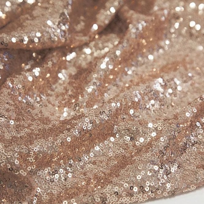 Sequin Fabric Per Metre Champagne