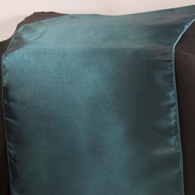 Taffeta Table Runner Teal/Brown