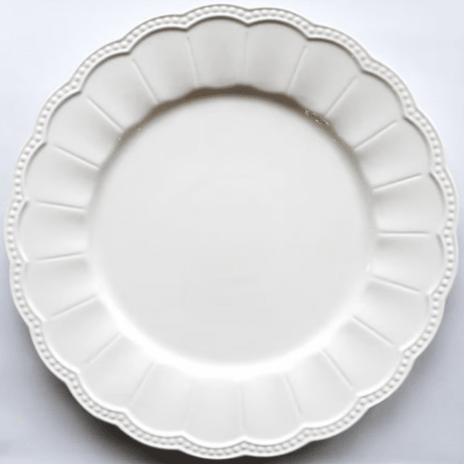 Charger Plate Porcelaine Daisy Design White 50018-12