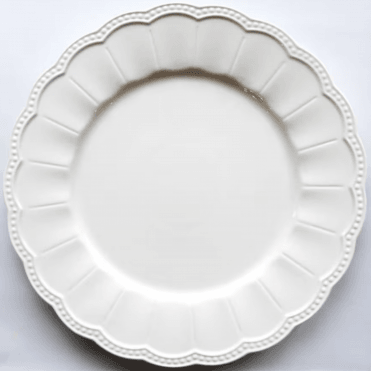 Charger Plate Porcelaine Daisy Design White 50018-12