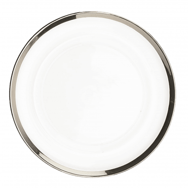 Charger Plate Silver Rimmed 0241