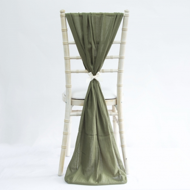 Cheesecloth Chair Drapes Burnt Olive