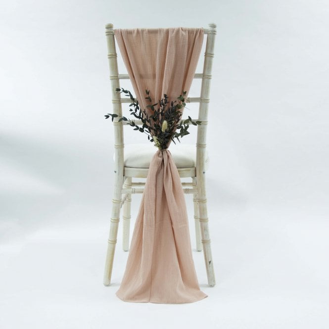 Cheesecloth Chair Drapes Dusky Pink