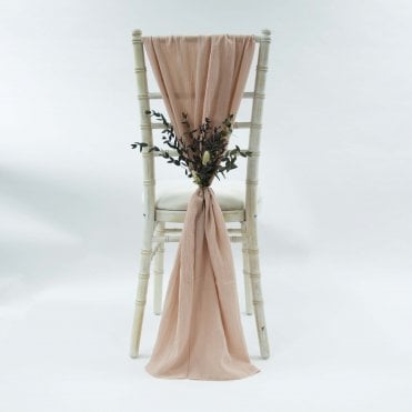 Cheesecloth Chair Drapes Dusky Pink