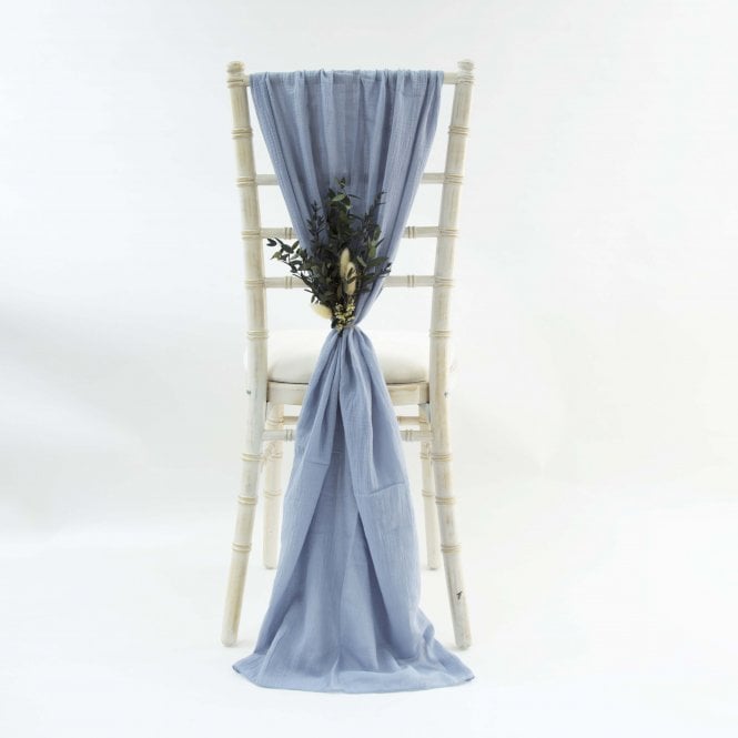 Cheesecloth Chair Drapes Dusty Blue