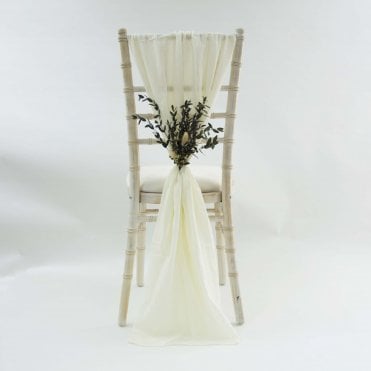 Cheesecloth Chair Drapes Ivory