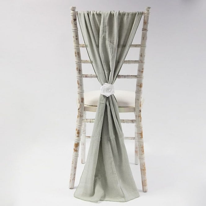 Cheesecloth Chair Drapes Light Grey