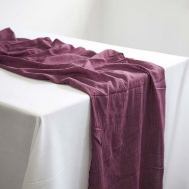 Cheesecloth Table Runner Berry