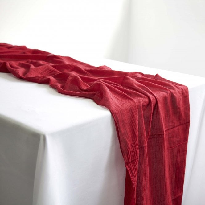 Cheesecloth Table Runner Garnet