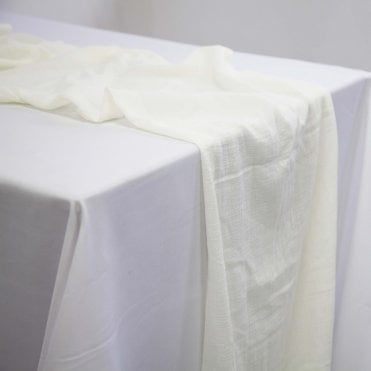 Cheesecloth Table Runner Ivory