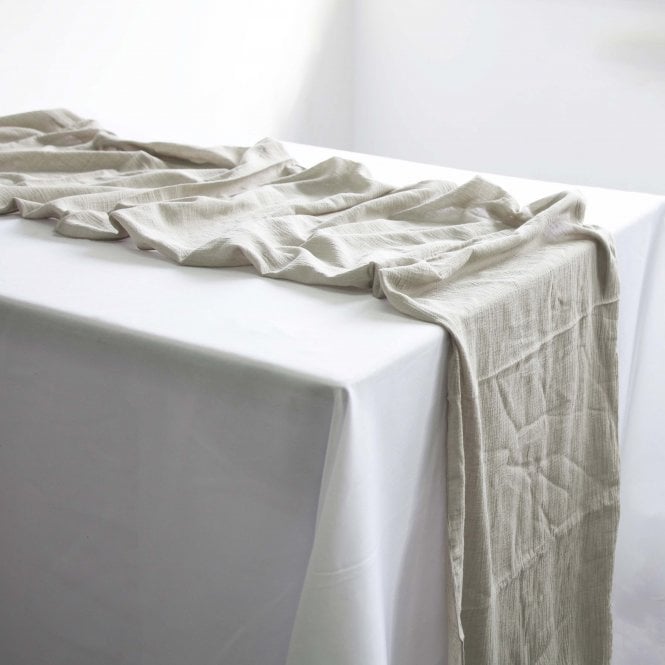 Cheesecloth Table Runner Light Grey