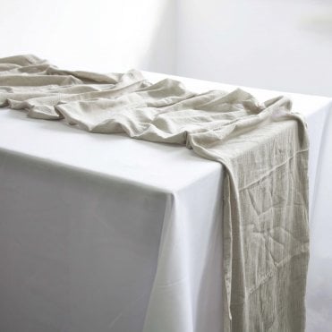 Cheesecloth Table Runner Light Grey