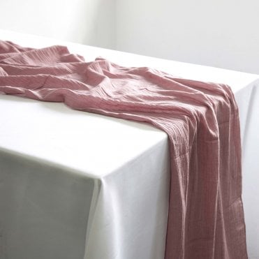 Cheesecloth Table Runner Mauve
