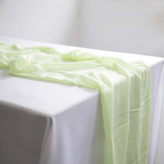Cheesecloth Table Runner Pistachio Green