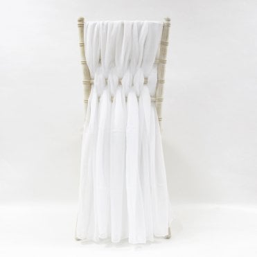 Chiffon Drape Weave Set of 5 White