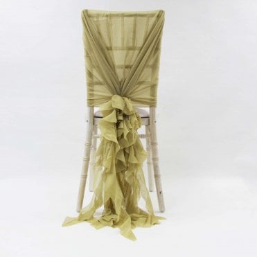 Chiffon Hoods With Ruffles Antique Gold