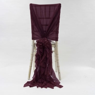 Chiffon Hoods With Ruffles Burgundy