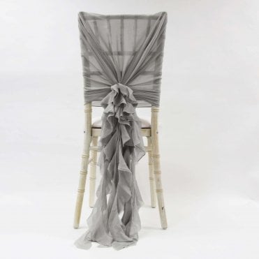 Chiffon Hoods With Ruffles Dark Silver