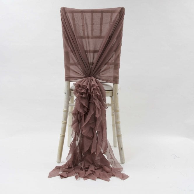 Chiffon Hoods With Ruffles Mauve