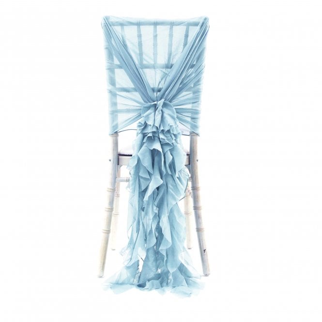 Chiffon Hoods With Ruffles Pale Blue