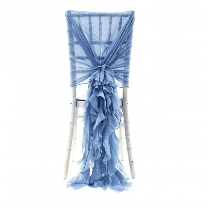 Chiffon Hoods With Ruffles Periwinkle
