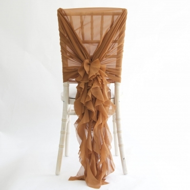 Chiffon Hoods with Ruffles Terracotta