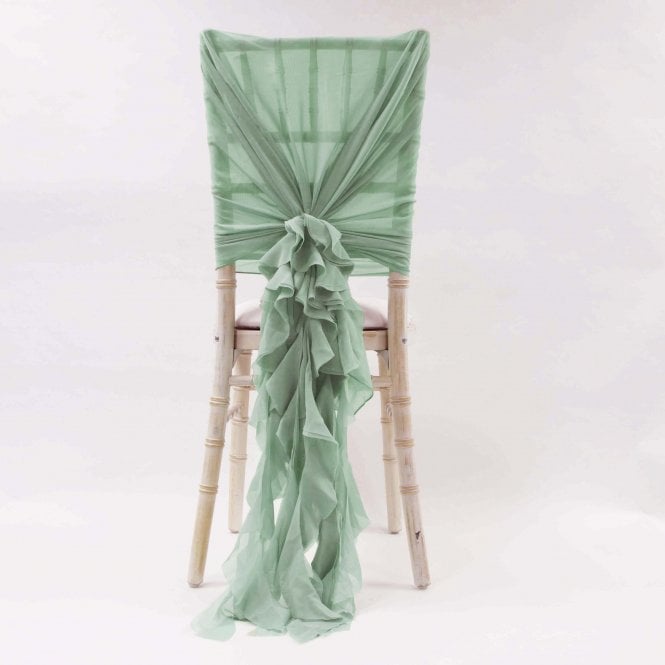 Chiffon Hoods With Ruffles Tiffany Blue