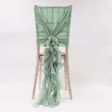 Chiffon Hoods With Ruffles Tiffany Blue