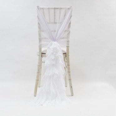 Chiffon Hoods With Ruffles White