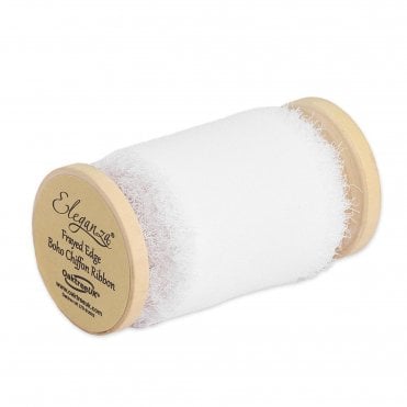 Chiffon Ribbon Boho White