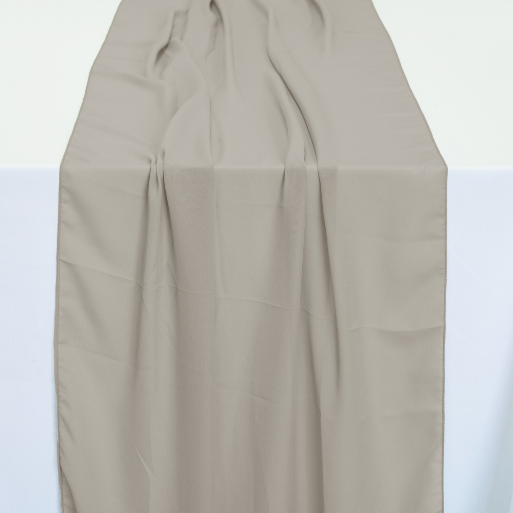 Chiffon Table Runner Large Stone - Table Linens from Chair Cover Depot ...