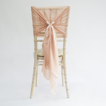 Chiffon Tieback/Hood Blush Pink